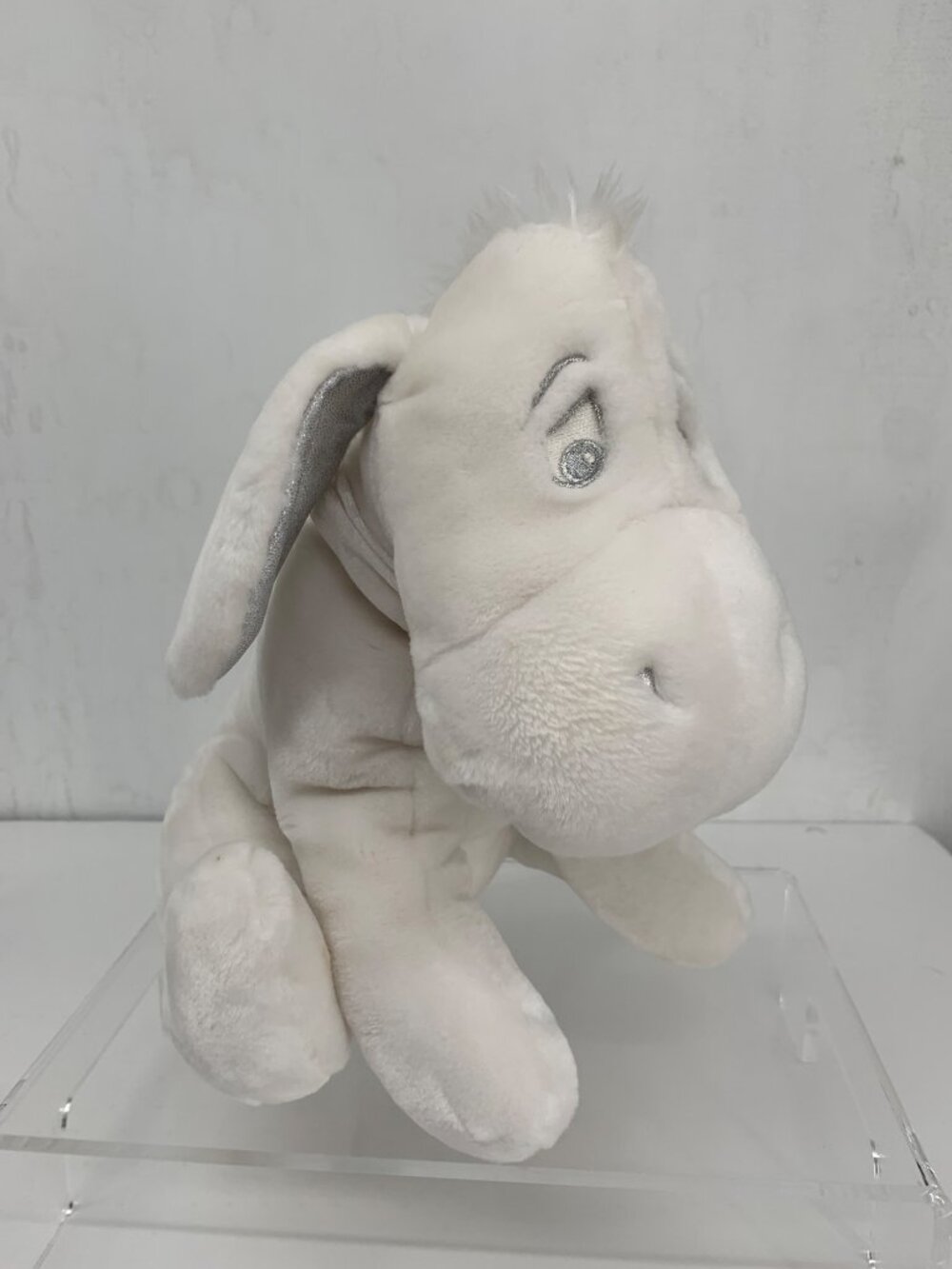 Disney Store 2004 Eeyore 12" Plush White Snowflake with Scarf